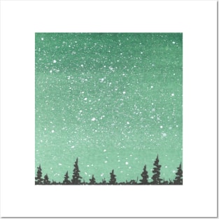 Green Nightsky Posters and Art